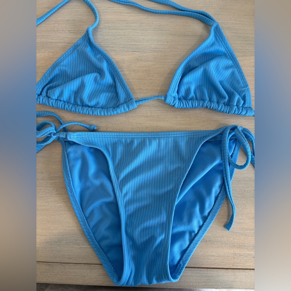 Xhilaration Sky Blue Ribbed Bikini